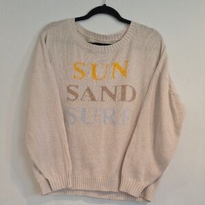 Sun Sand Surf Cream Knit Sweater Saltwater Luxe Womens Large